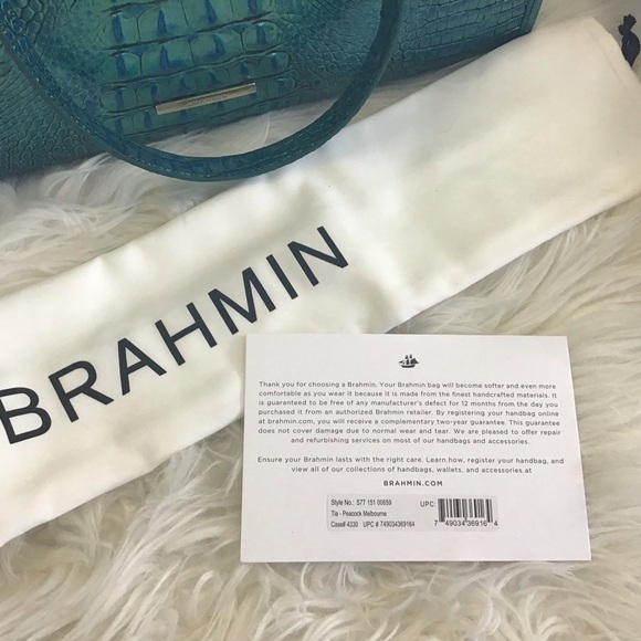 Brahmin Tia Peacock Melbourne Tote with registration card and dust bag N… - Picture 15 of 16